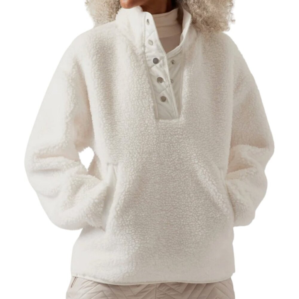 Athleta Cozy Sherpa Snap Sweatshirt